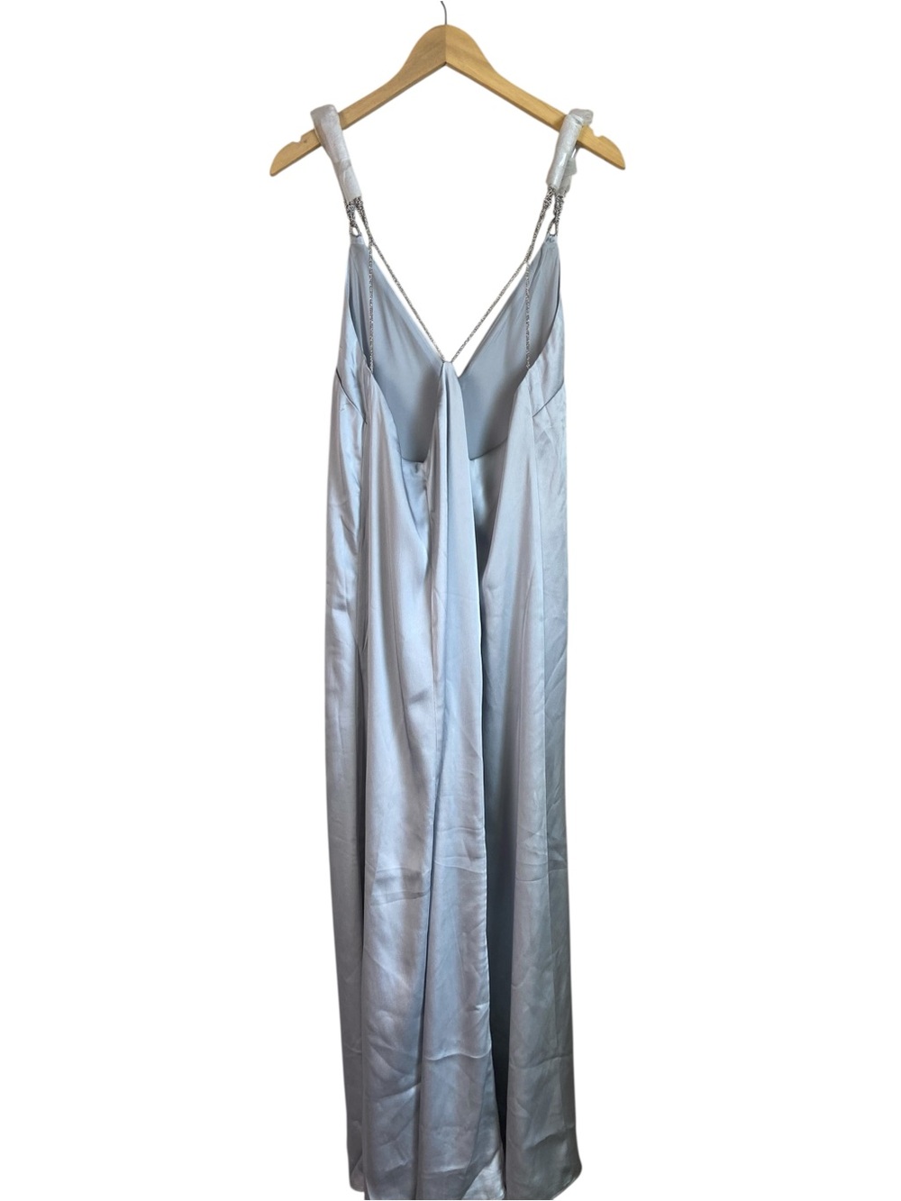 Significant Other Abbey Trapeze Pewter Satin Maxi Dress Size 6 NWOT - Picture 7 of 10
